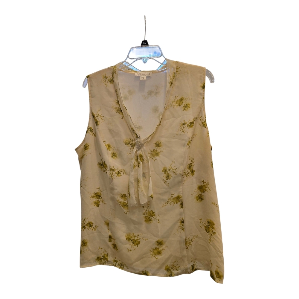 Coldwater Creek Beige Floral Blouse